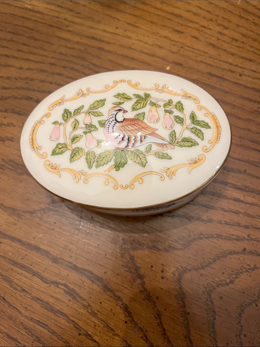 Lenox "Twelve Days of Christmas" oval lidded trinket box